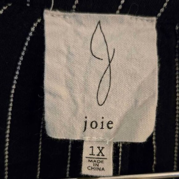 Joie Pinstripe Puffy Sleeve Tunic 1X - Picture 3 of 7